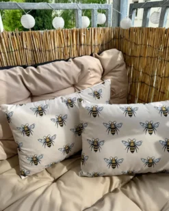 Sæt af 2 havehynder CANNETO Dyremønster 40 x 60 cm Beige