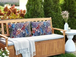 Sæt af 2 havehynder CASTELARO Blomstermønster 40 x 60 cm Multifarvet