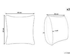 Sæt af 2 havehynder FLYLEAF Plante mønster 45 x 45 cm Grøn