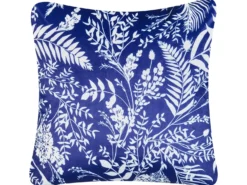 Sæt af 2 havehynder GLIMMER Plante mønster 45 x 45 cm Blå