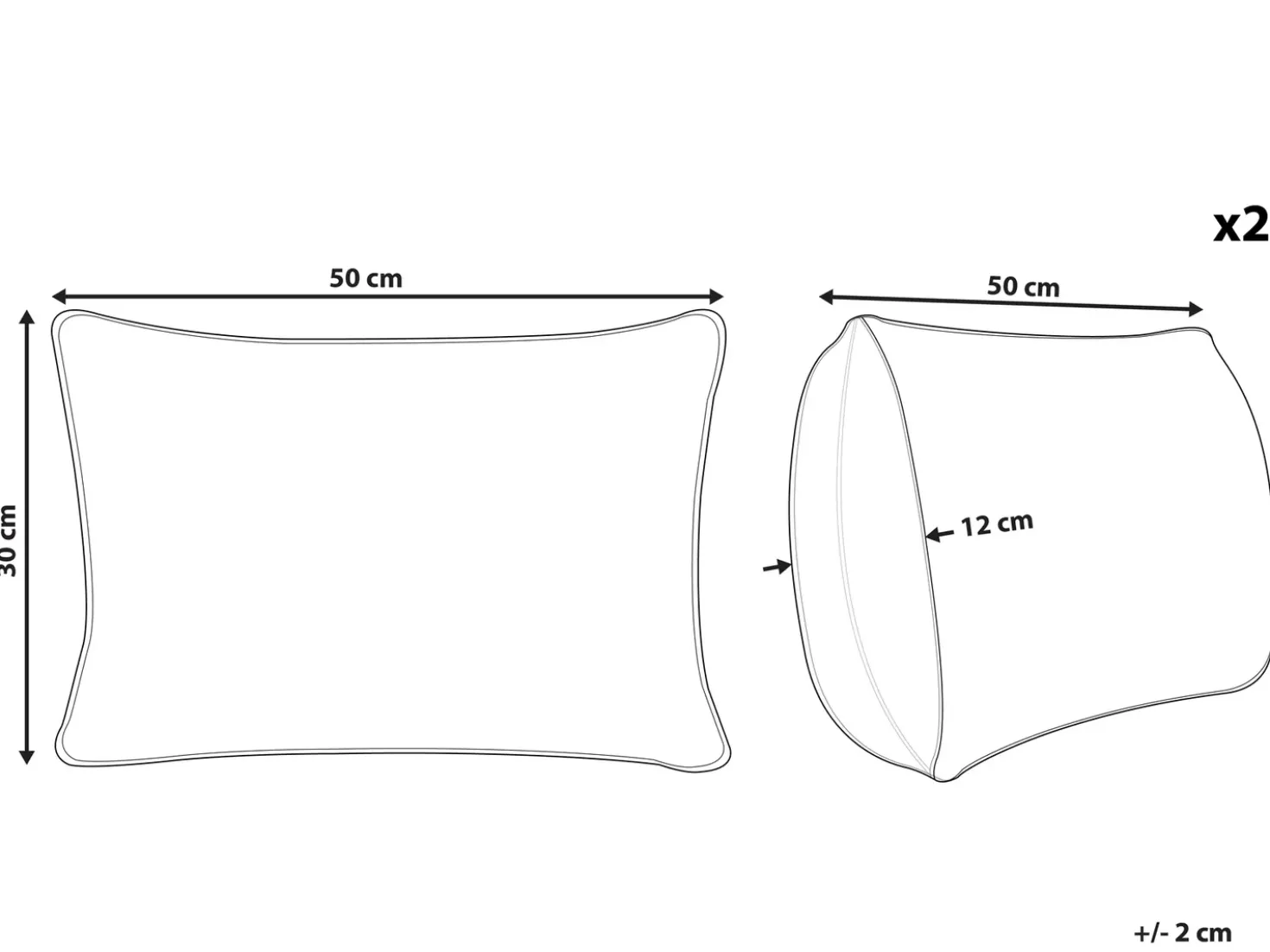 Sæt af 2 havehynder GLIMMER Plante mønster 30 x 50 cm Blå