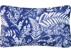 Sæt af 2 havehynder GLIMMER Plante mønster 30 x 50 cm Blå