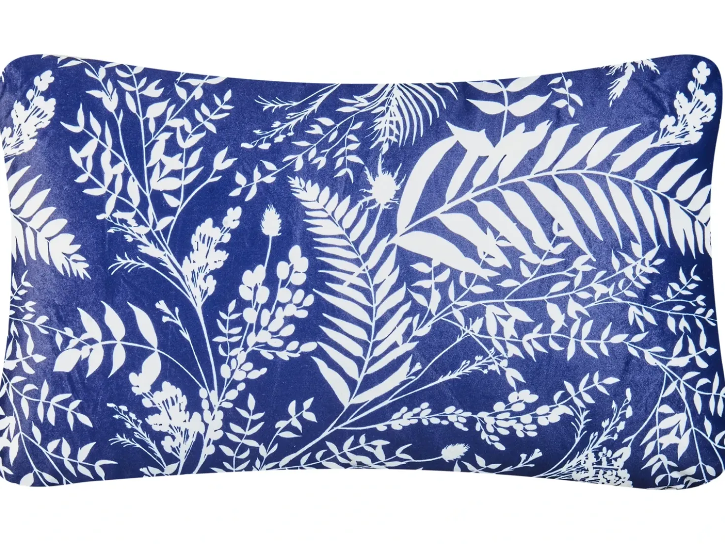 Sæt af 2 havehynder GLIMMER Plante mønster 30 x 50 cm Blå