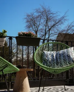 Sæt af 2 havehynder LOANO Plante mønster 40 x 60 cm Grøn