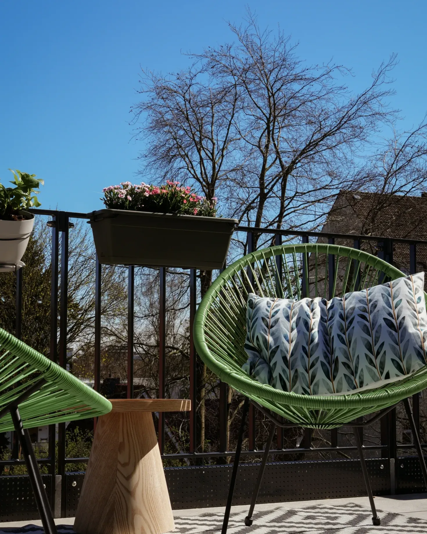 Sæt af 2 havehynder LOANO Plante mønster 40 x 60 cm Grøn