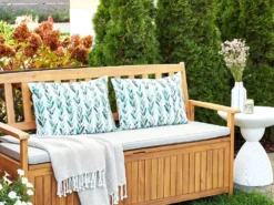 Sæt af 2 havehynder LOANO Plante mønster 40 x 60 cm Grøn
