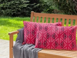 Sæt af 2 havehynder MEZZANO Geometrisk mønster 40 x 60 cm Fuchsia