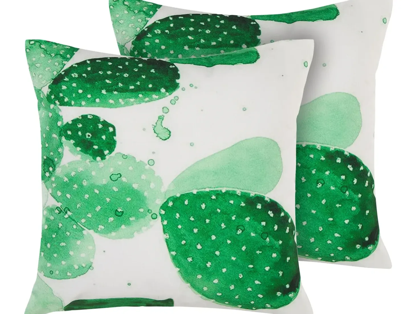 Sæt af 2 havehynder OSTINA Plante mønster 45 x 45 cm Grøn