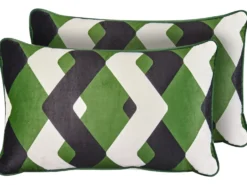Sæt af 2 havehynder SWAY Geometrisk mønster 30 x 50 cm Multifarvet