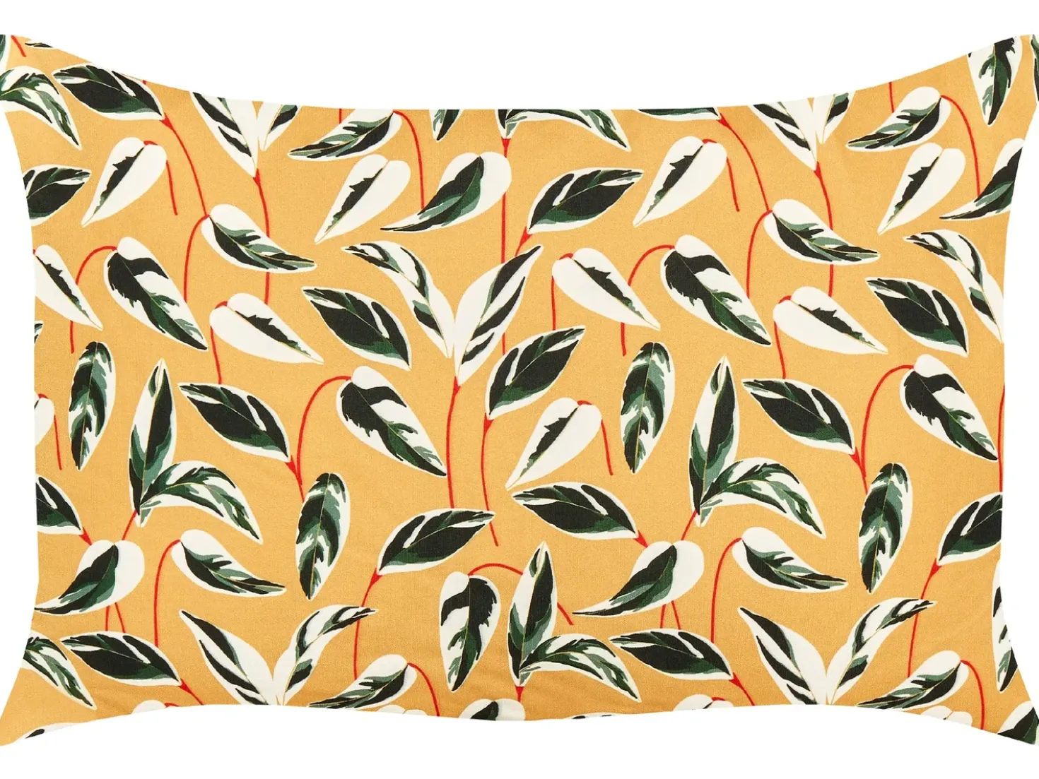 Sæt af 2 havehynder TAGGIA Plante mønster 40 x 60 cm Gul