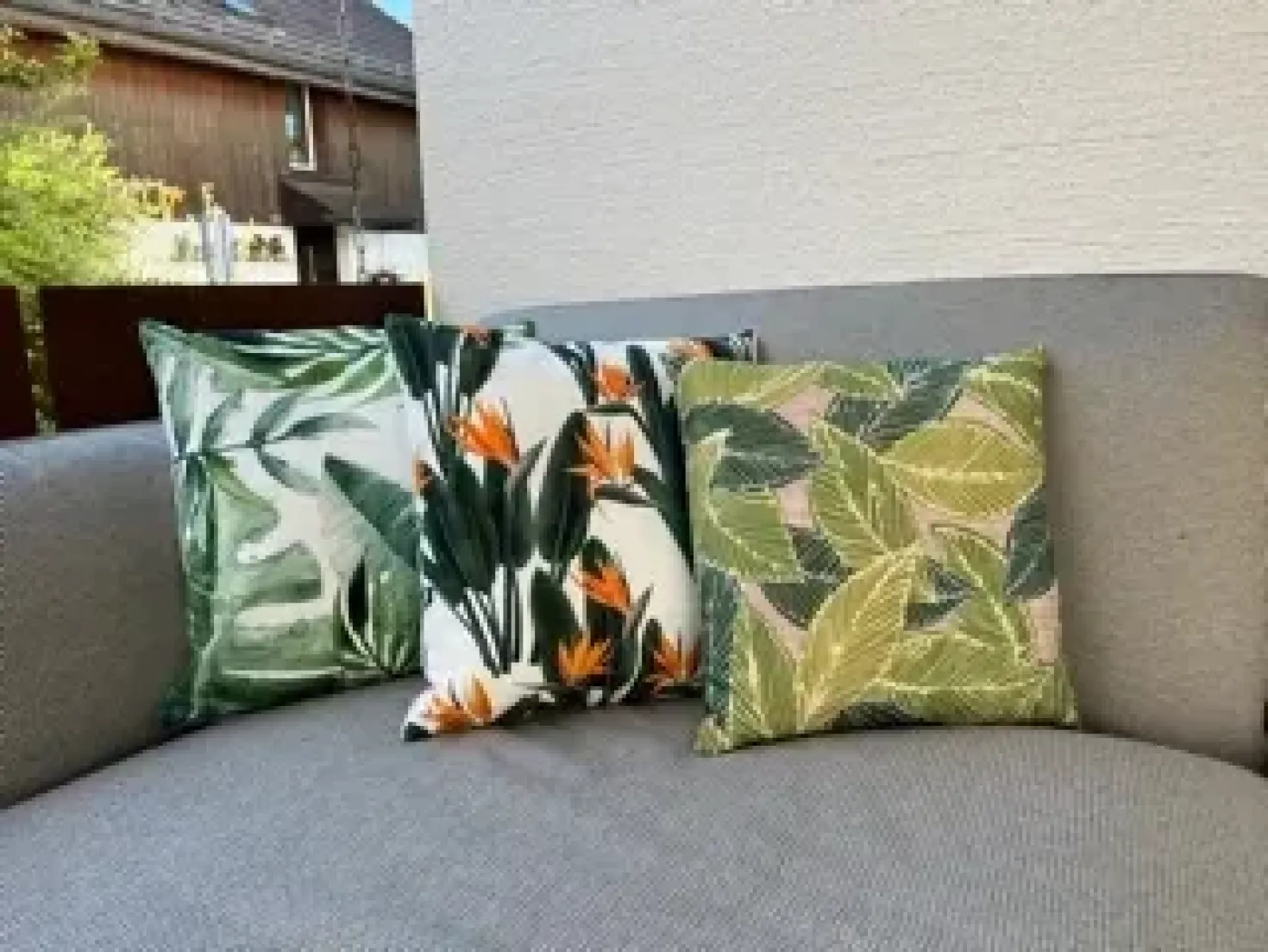 Sæt af 2 havehynder TSOTYLI Blomstermønster 45 x 45 cm Grøn