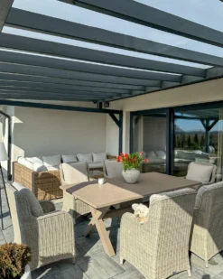 Sæt af 2 havelænestole CASCAIS PE-rattan Beige
