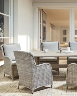 Sæt af 2 havelænestole CASCAIS PE-rattan Beige