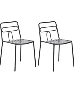 Sæt af 2 havestole AGEROLA Metal Sort
