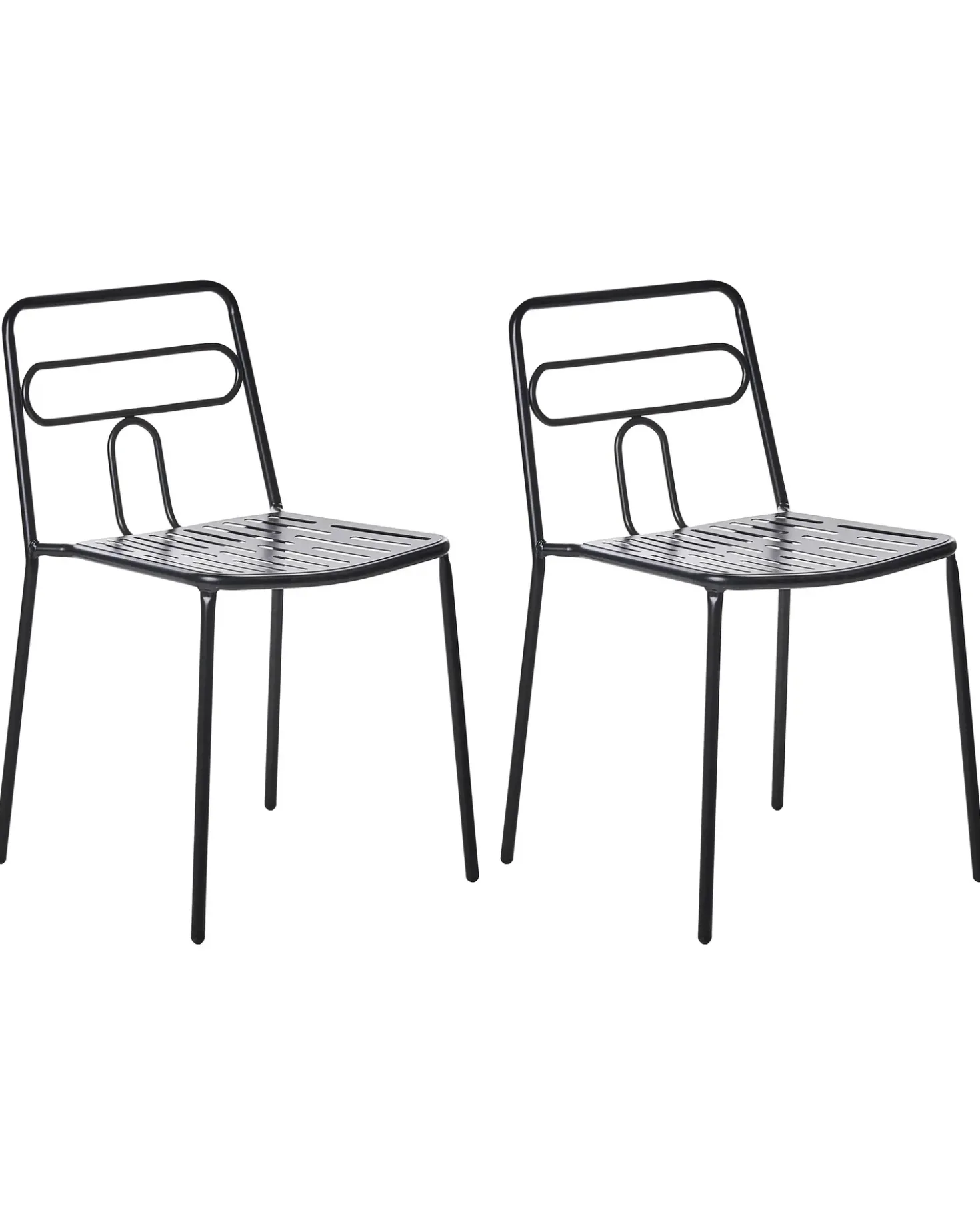 Sæt af 2 havestole AGEROLA Metal Sort