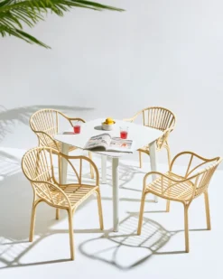 Sæt af 4 havestole ANDORA Beige