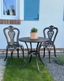 Sæt af 2 havestole BOVINO Metal Mørkebrun