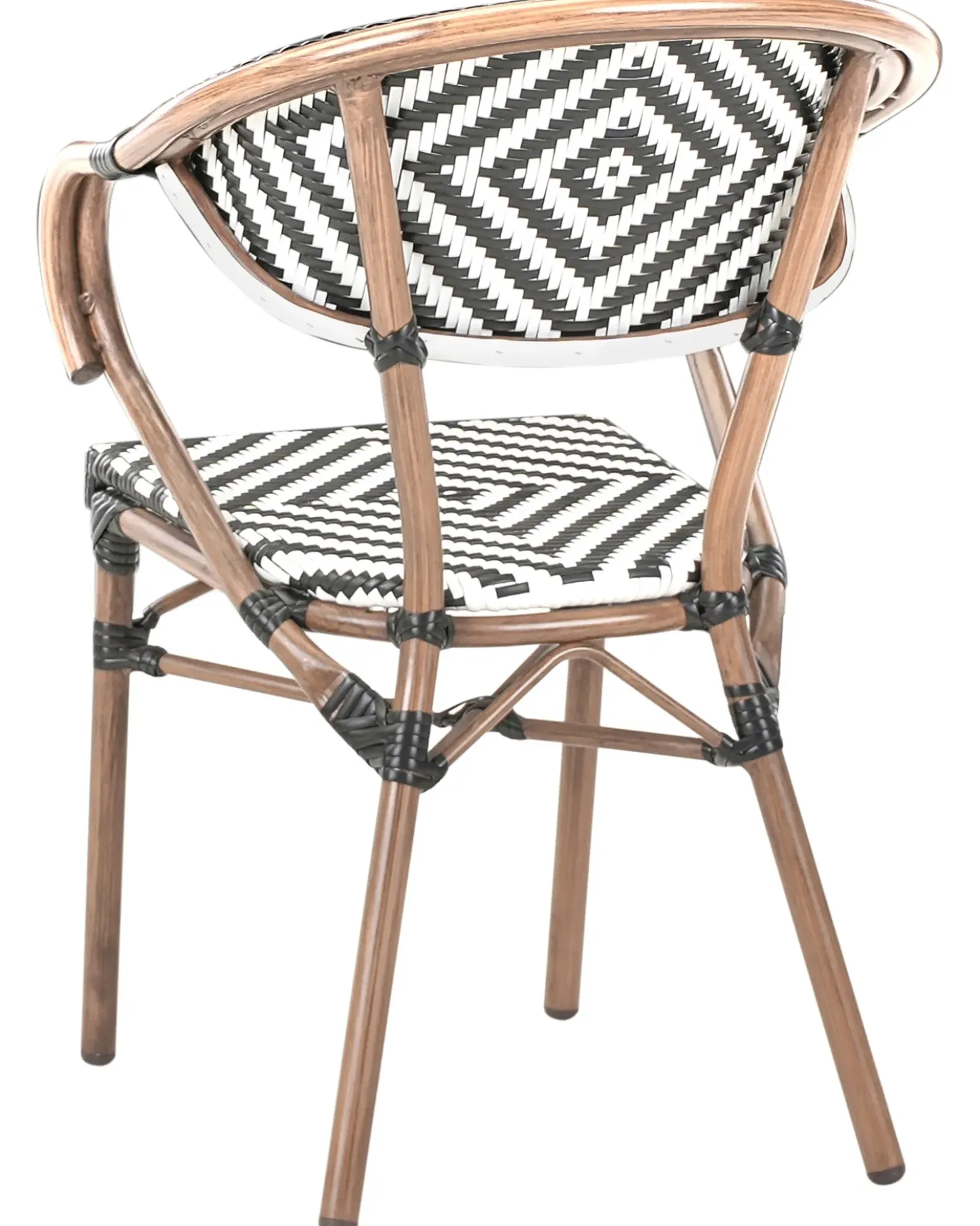 Sæt af 4 havestole CASPRI PE-rattan Sort/hvid
