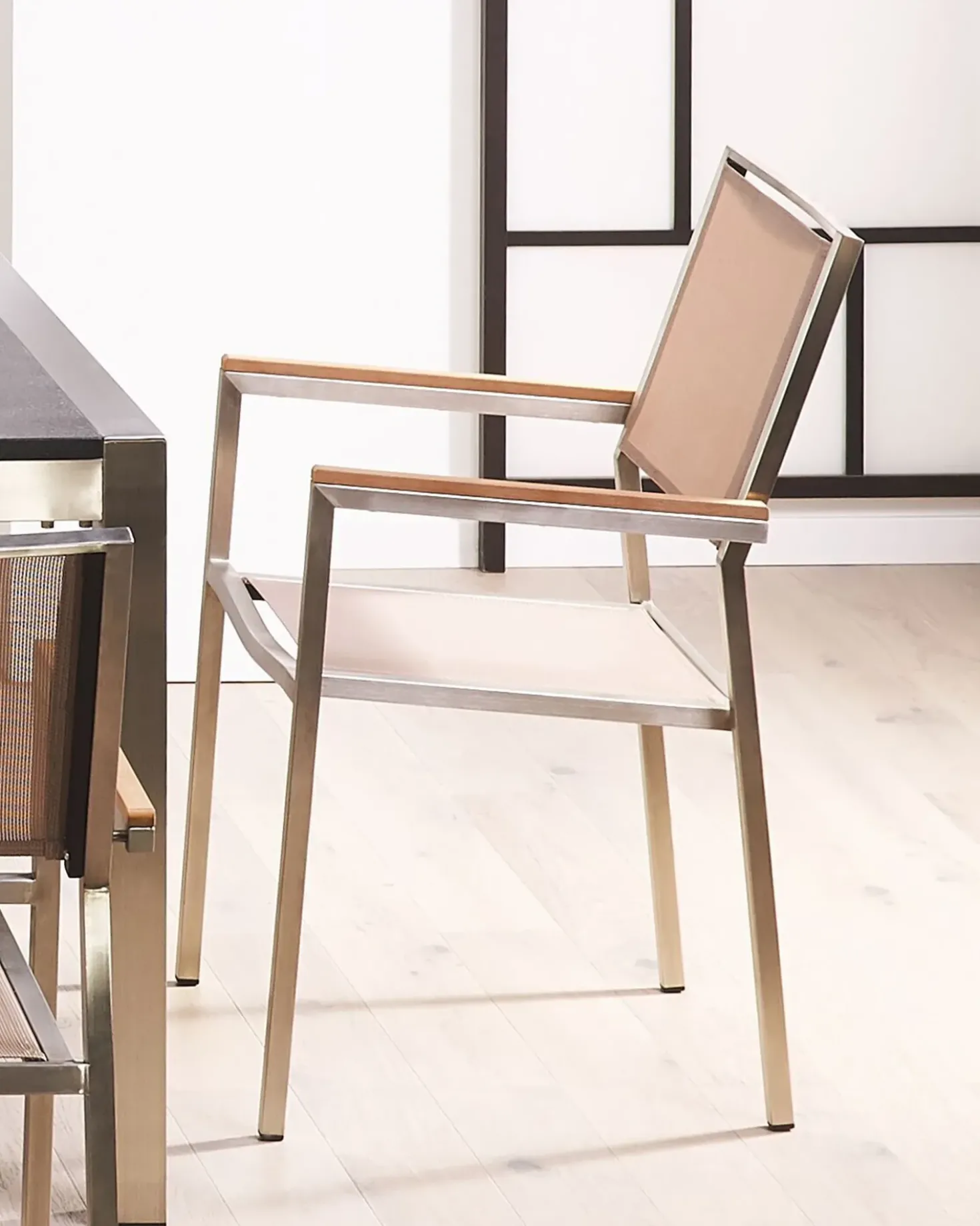 Sæt af 6 havestole GROSSETO Rustfrit stål Beige