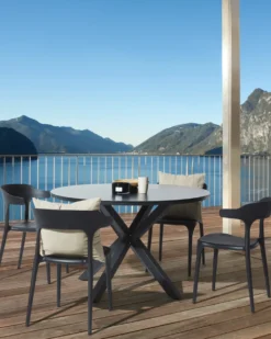 Sæt af 4 havestole GUBBIO Sort