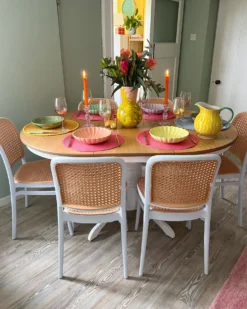 Sæt af 4 havestole PLOSE Hvid/beige