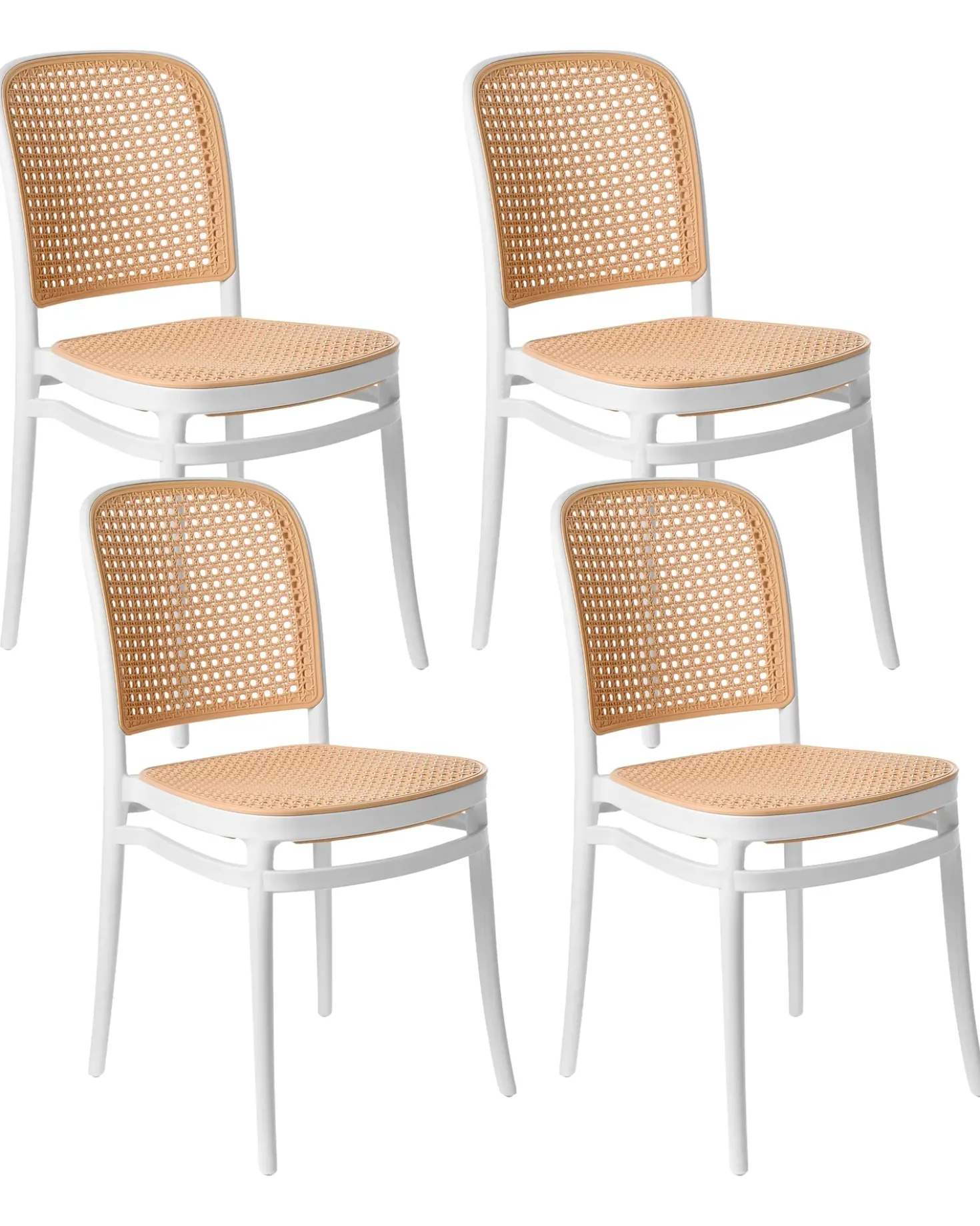 Sæt af 4 havestole PLOSE Hvid/beige