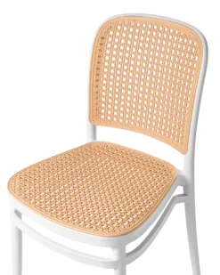 Sæt af 4 havestole PLOSE Hvid/beige