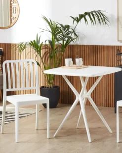 Sæt af 2 havestole SERSALE Syntetisk materiale Hvid