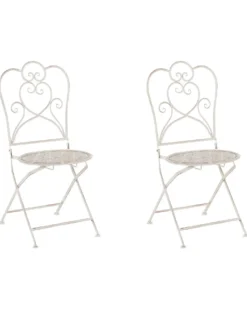 Sæt af 2 havestole TRIESTE Foldbar Metal Lys Beige