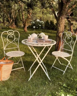 Sæt af 2 havestole TRIESTE Foldbar Metal Lys Beige