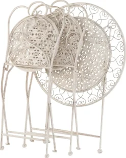 Sæt af 2 havestole TRIESTE Foldbar Metal Lys Beige