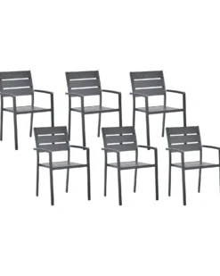 Sæt af 6 havestole VERNIO Sort
