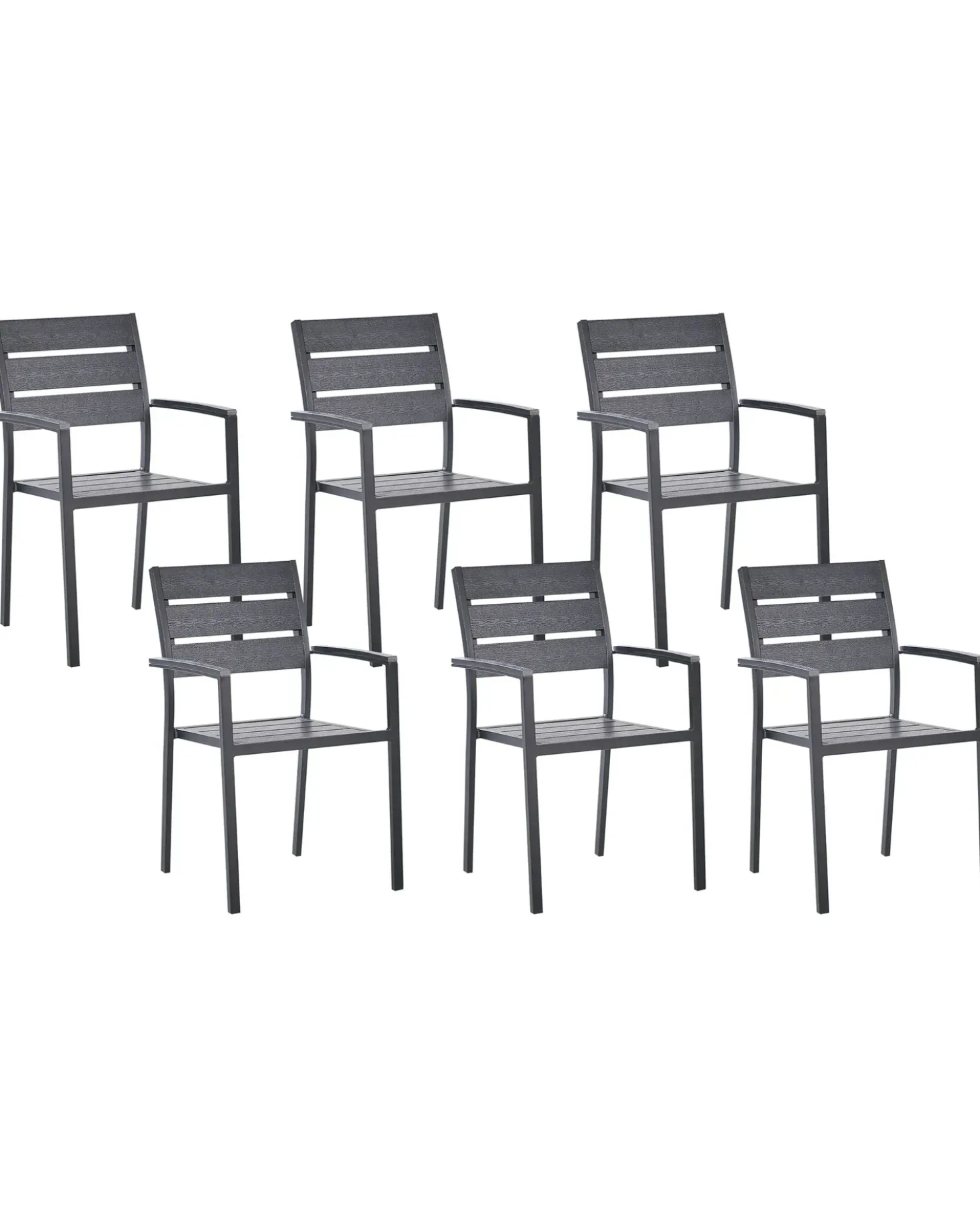 Sæt af 6 havestole VERNIO Sort