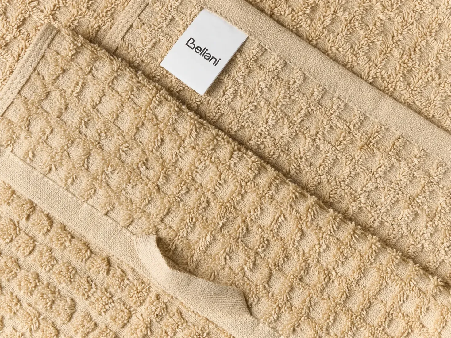 Sæt af 11 håndklæder ATAI Bomuld Sand Beige