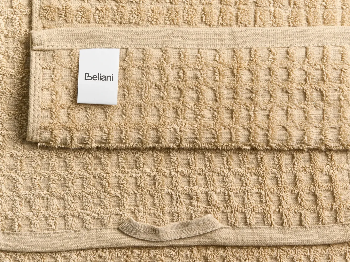 Sæt af 11 håndklæder ATAI Bomuld Sand Beige