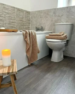 Sæt af 9 håndklæder ATAI Bomuld Sand Beige