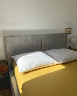 Sæt af 2 hovedpuder FELDBERG Høj Andefjer og andedun 80 x 80 cm Hvid