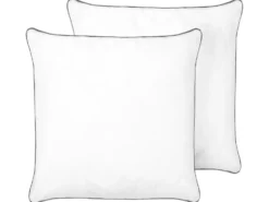 Sæt af 2 hovedpuder PELISTER Høj Microfiber 80 x 80 cm Hvid