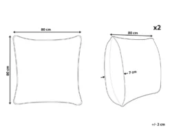 Sæt af 2 hovedpuder PELISTER Lav Microfiber 80 x 80 cm Hvid