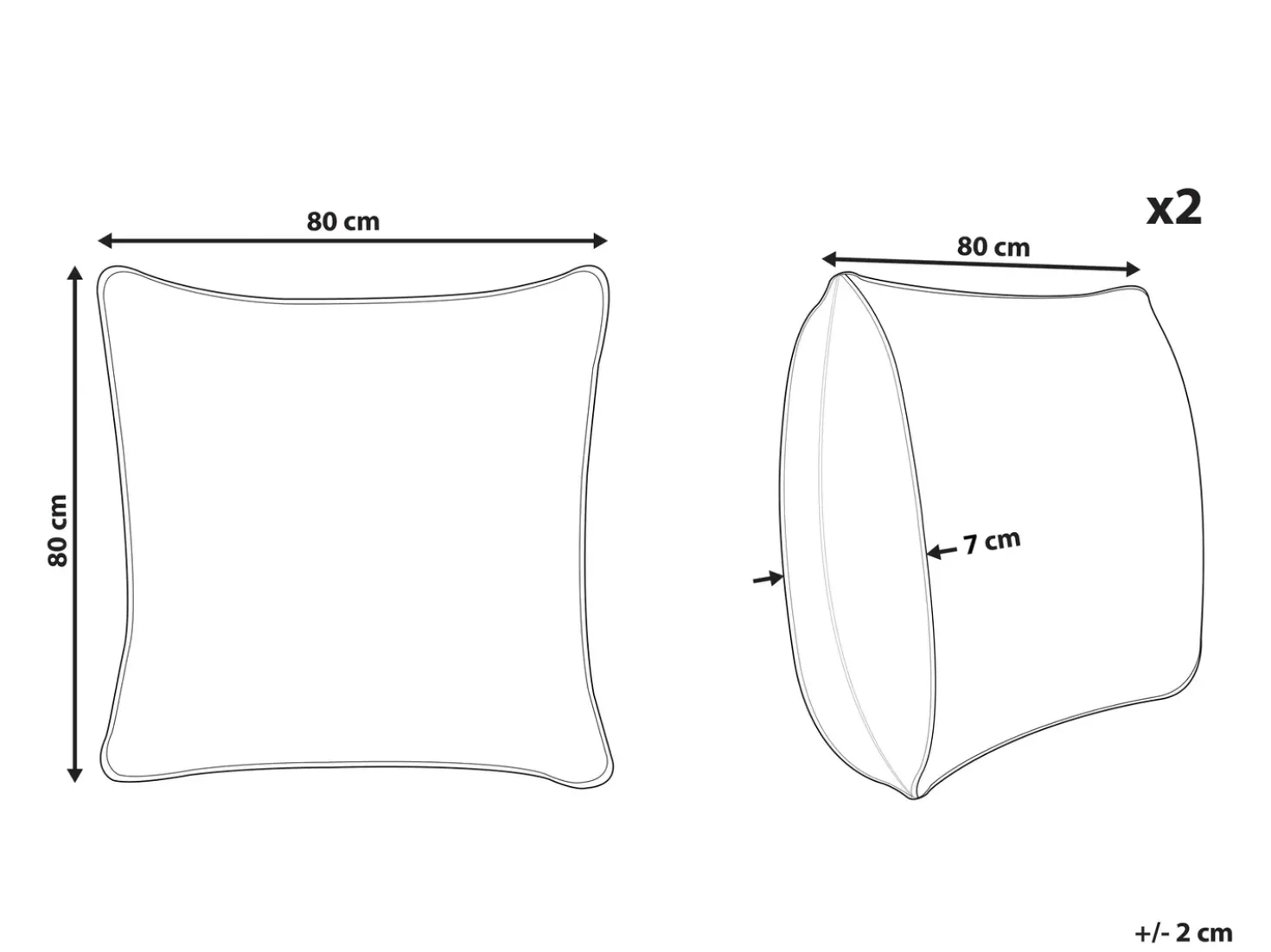 Sæt af 2 hovedpuder PELISTER Lav Microfiber 80 x 80 cm Hvid