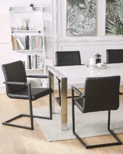Sæt af 2 konferencestole BUFORD Kunstlæder Sort