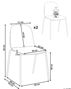 Sæt af 2 konferencestole DORR Lys Beige