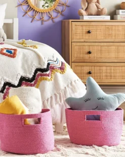 Sæt af 2 kurve CHINIOT Bomuld Fuchsia