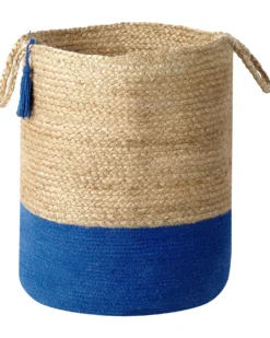 Sæt af 2 kurve GAJAR Jute Navy Blå