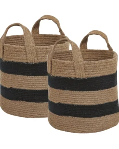 Sæt af 2 kurve GEREDE Jute Naturlig