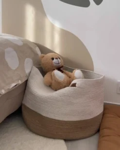 Sæt af 2 kurve KAHAN Bomuld Hvid