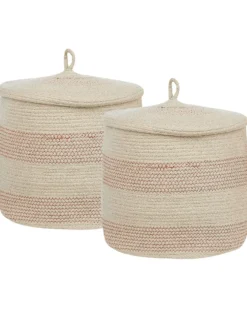Sæt af 2 kurve SILOPI Bomuld Lys Beige