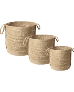 Sæt af 3 kurve WADH Jute Naturlig