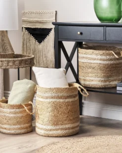 Sæt af 3 kurve ZHOB Jute Naturlig