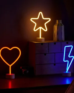 Sæt af 3 LED neonskilte FLORETTA Multifarvet